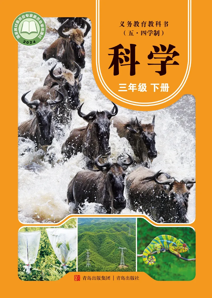 青岛版（根据2022年版课程标准修订）（五•四学制）·科学三年级下册 封面