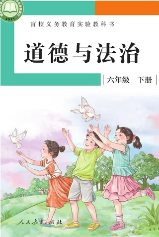 盲校义务教育实验教科书 道德与法治 六年级 下册（供低视力学生使用） 封面